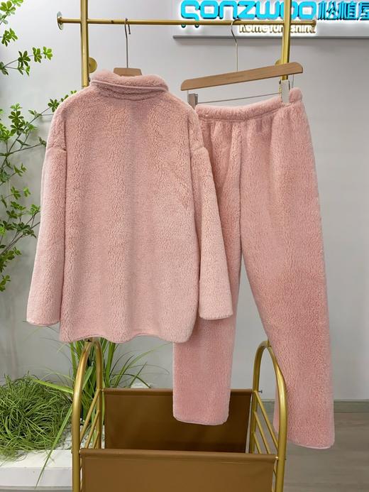 松植屋情侣款加厚泡泡珊瑚绒套装2026冬季男女睡衣保暖家居服棉服 商品图1