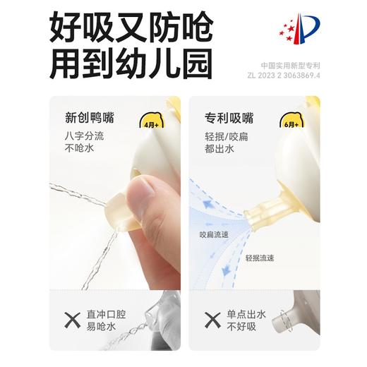 皇宠好吸保温杯婴儿宝宝水杯4个月一岁以上鸭嘴吸管学饮保温奶瓶316不锈钢保温杯保温奶瓶 商品图2