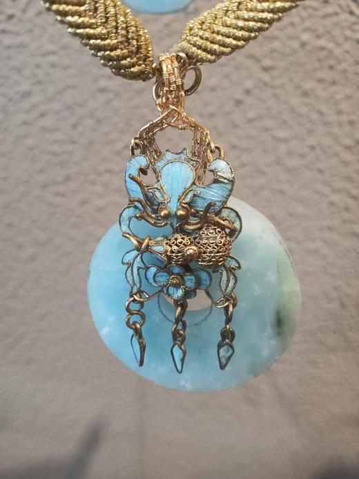 银鎏金点翠天河石编织项链 商品图2