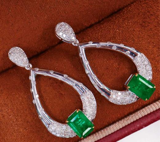 1.59ct刻面祖母绿耳环 商品图2