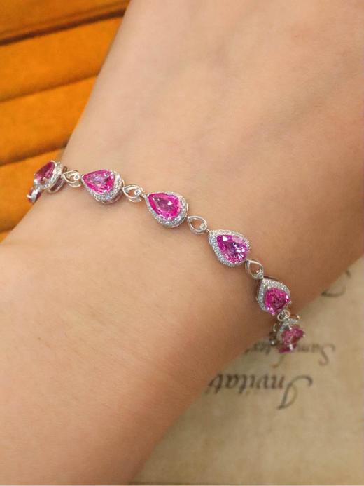 8.2ct刻面帕帕拉恰蓝宝石手链 商品图3