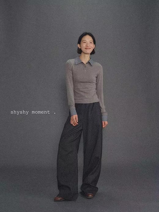 shyshystill/shy202411033/香蕉裤廓形保暖冬日两色格纹阔腿裤长裤 商品图4
