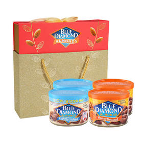 蓝钻石扁桃仁鸿运礼盒680g/053648 蜜烤风味&淡盐风味烘烤适度果仁焦黄均匀