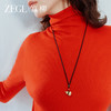 ZEGL设计师金色葫芦项链男女同款复古黑色编绳长链秋冬毛衣配饰 商品缩略图4