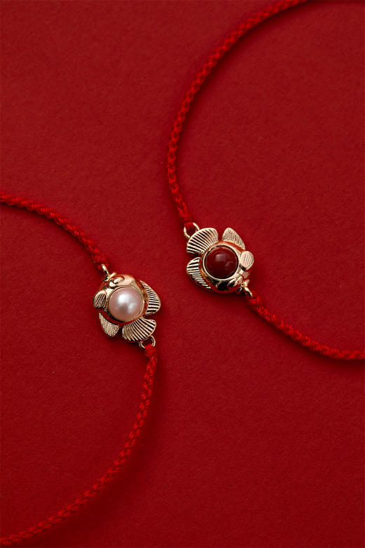 pearl moments  年年有鱼 小鱼儿（南红）红绳 商品图1