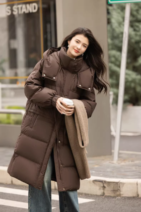 【百图lulu定制】【法棍羽绒服】90白鸭绒  蓬松 腰带可抽绳 大衍缝 中长款羽绒服