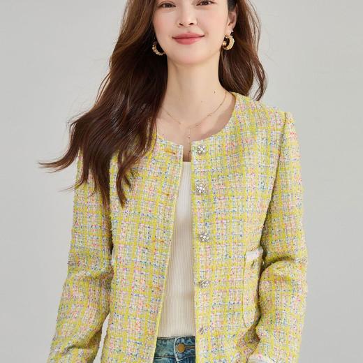 【高货sh】全新升级【铂金会员339/天猫459/差价120】(22414) 洛诗琳2025春季定染彩纱手工织带肌理感轻奢小香风外套 商品图2