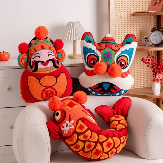 国风抱枕系列财神醒师好运锦鲤方形抱枕 商品图2