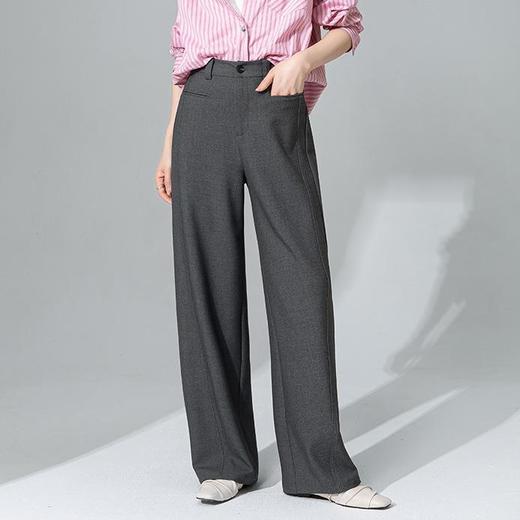 【高货xg】全新升级【铂金会员165/天猫219/差价54】(21804) 洛诗琳老钱风西装裤2025早春新款酸酯天丝宽松直筒阔腿裤 商品图0