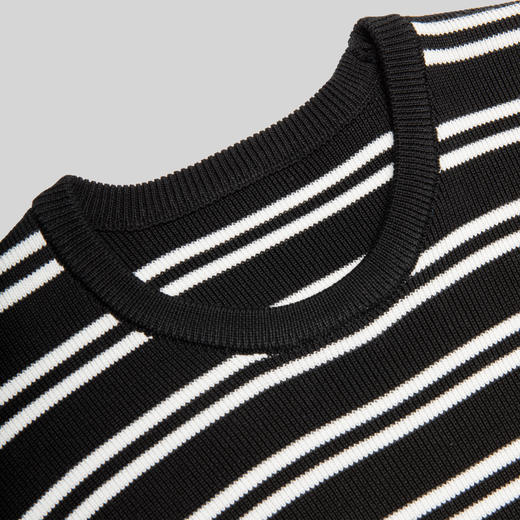 ROMI STUDIOROMI STUDIO黑白条纹针织短袖t恤M3518 商品图3