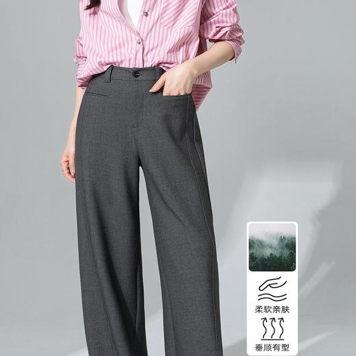 【高货xg】全新升级【铂金会员165/天猫219/差价54】(21804) 洛诗琳老钱风西装裤2025早春新款酸酯天丝宽松直筒阔腿裤 商品图3