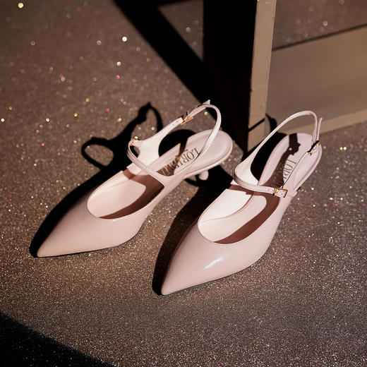 豪麟名鞋LORIBLU女鞋半凉鞋羊皮革5EWSSA64粉色 商品图2