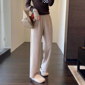 显腿长 高腰显瘦羊毛混纺直筒阔腿裤厚长裤女24秋冬新KTK421H