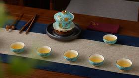 国瓷永丰源西湖蓝9头茶具 YFY