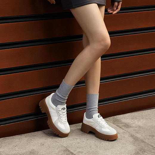 【Chic°主题款】千百度厚底德训鞋女春季时尚休闲运动鞋百搭A24412315 商品图2
