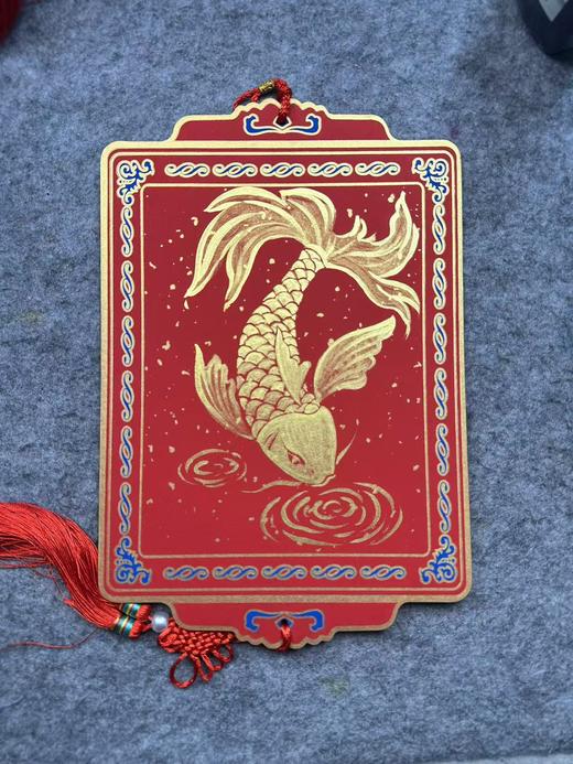 【庆学堂】新春方形蜡染硬福卡 半生熟 蜡染宣纸 商品图1