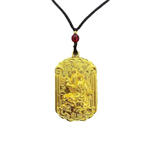 【高端大气】古法吃金兽吊坠饰品 时尚霸气纯黄金色吊坠-#XA 商品图3