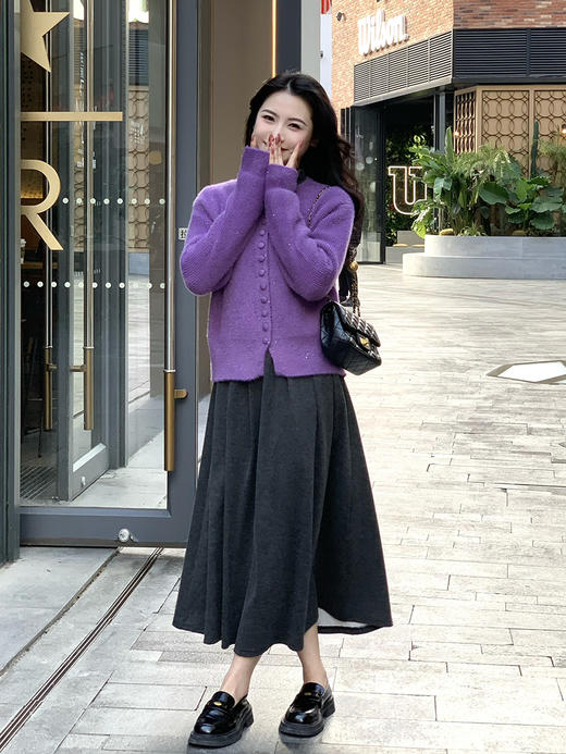 【百图lulu定制】【烟花水貂毛开衫】柔软细腻  钉珠亮片 水貂毛 柔软 毛衣开衫 商品图6