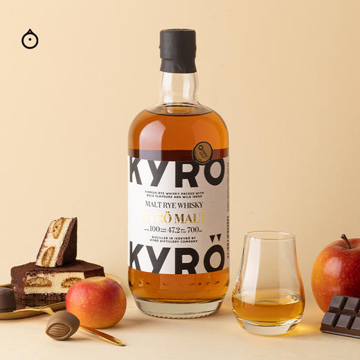 企鹅市集|岚博kyro黑麦威士忌700ml 美国新白橡木桶 香草奶油摩卡巧克力 入门友好 商品图1
