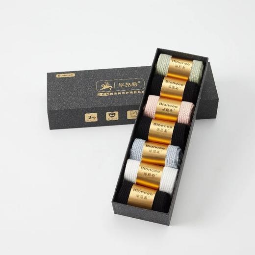 毕昂希7A抑菌竖条纹中筒新疆精梳棉袜 四季款 舒适透气 添加金银花精油配方 持久留香久穿不臭 收纳礼盒包装 商品图1