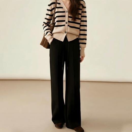 软糯羊毛蚕丝阔腿裤   常规款&加绒款 秋冬显瘦又保暖 五款百搭色可选 80-150斤可穿 商品图7