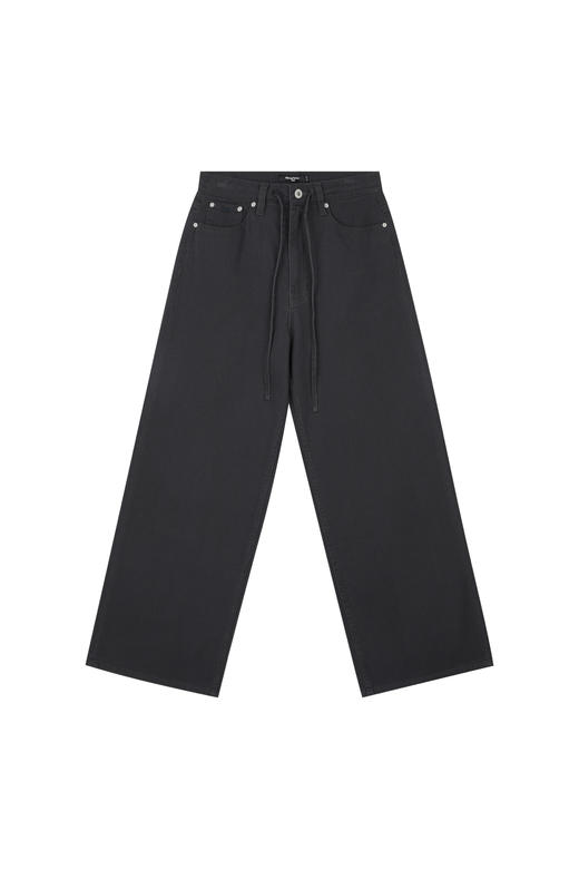 oneup全棉斜纹系带阔腿休闲长裤 商品图7