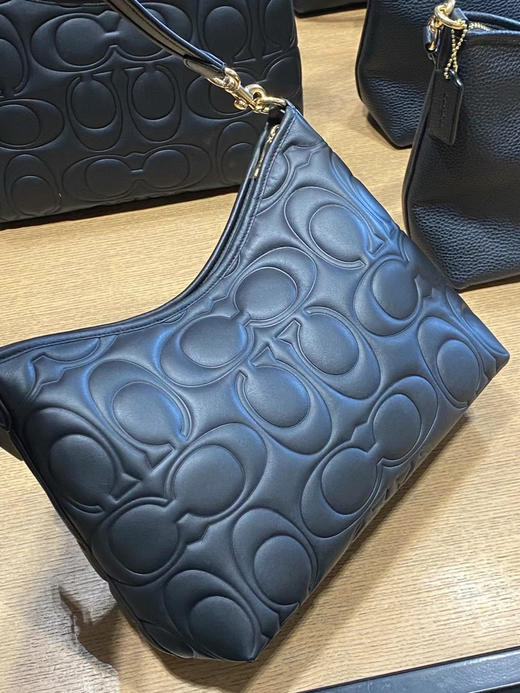 🇺🇸¥1999美国直邮Coach最新款全皮浮雕logo Laurel单肩包，流浪包，黑色 商品图2