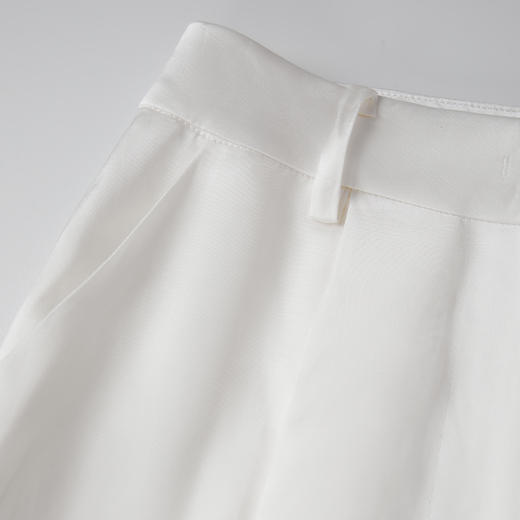 ROMI STUDIO“内外兼备"醋酸丝麻垂感宽松直筒奶白色直筒西裤K3371 商品图2
