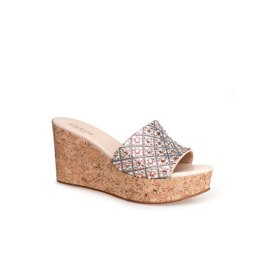 豪麟名鞋NILA&NILA女鞋凉拖羊反绒面革PERT02D杏色 商品图0