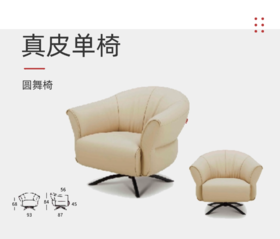 圆舞椅/真皮单椅/沙发椅/A9623