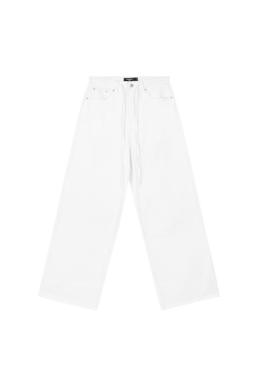 oneup全棉斜纹系带阔腿休闲长裤 商品图5