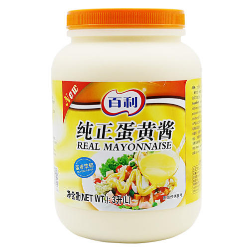 百利纯正蛋黄酱3L 蔬菜水果土豆沙拉酱汉堡三明治面包商用色拉酱 商品图4
