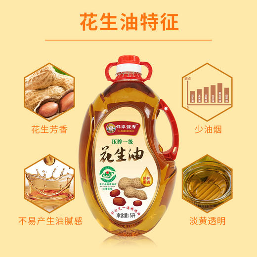 【质农】地理标志产品 邻家饭香 物理压榨一级浓香花生油 兰考花生压榨非转基因原料健康食用油 商品图2