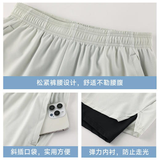 跃牌【PF系列】带内衬假两件美式篮球短裤男MK24503 商品图2