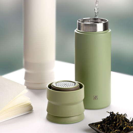 【自营】司顿-不锈钢保温杯 珍珠白 商品图3