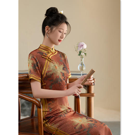 GX复古中国风宴会旗袍2025春夏新款改良中式宴会旗袍 商品图2