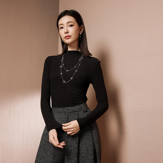 I'd爱帝半高领100%绵羊毛衫女纯色时尚轻奢百搭打底衫 商品图8