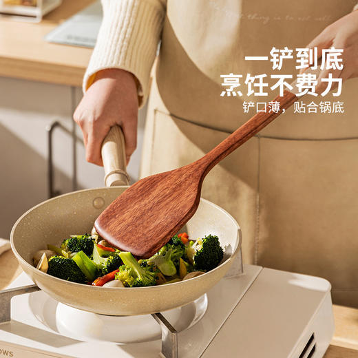 摩登主妇乌檀木锅铲不粘锅专用炒菜铲子家用耐高温炒勺汤勺子木铲 商品图2
