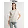 VIMAGE纬漫纪设计感镂空修身显瘦白色T恤小上衣2025春季新款V2302901 商品缩略图0