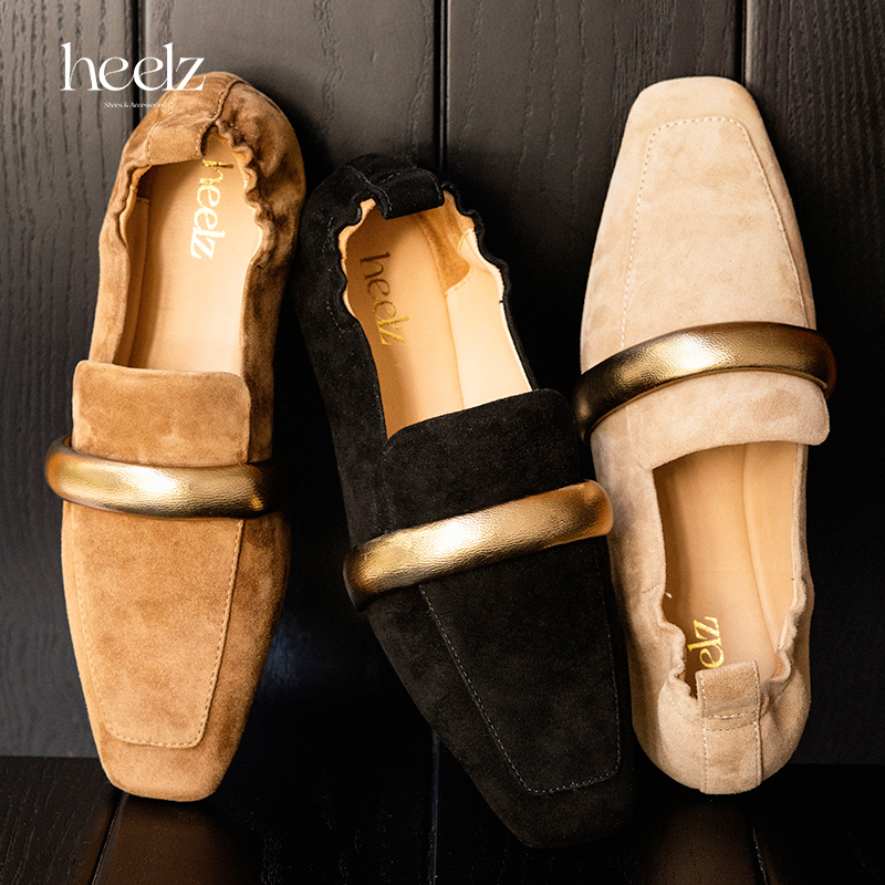 heelz设计师手工鞋履 ｜绵柔条带羊皮芭蕾乐福鞋1公分