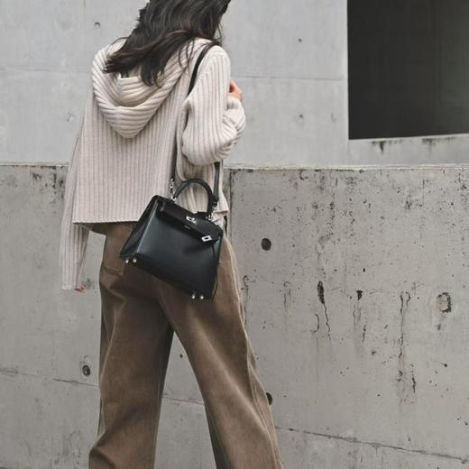 顺丰包邮41558洛诗琳100%羊毛造型感拉链连帽开衫583 商品图3