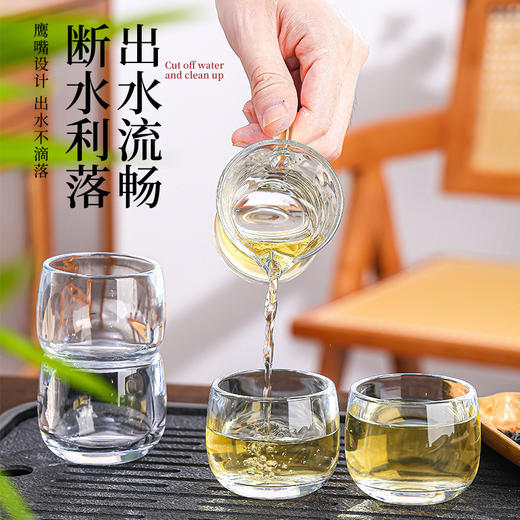 「精致生活！玻璃品茗杯」主人杯加厚玻璃水杯简约茶杯 日式茶具家用小茶杯酒杯餐饮用具 商品图2