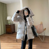 柜上1W!三防95三星白鸭绒面包连帽羽绒服女中长款外套24冬款! 商品缩略图0