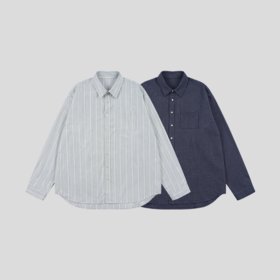 GOODBAI 心形Have a good Day slogan印花翻领口袋宽松长袖衬衫