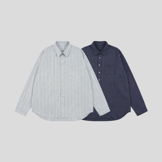 GOODBAI 心形Have a good Day slogan印花翻领口袋宽松长袖衬衫 商品图0