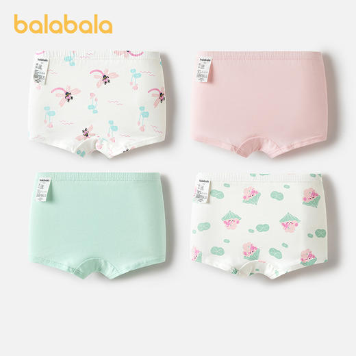 巴拉巴拉女童内裤平角儿童四角短裤抑菌裆亲肤宝宝不夹PP四条装 商品图2