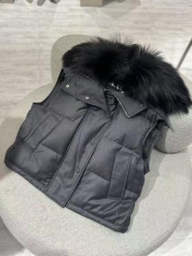 Yves Salomon - Loro Piana Fabric - Gris Anthracite - 女装 - 背心 - 黑灰色