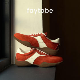 faytobe拼接撞色运动鞋25春舒适透气花边系带休闲鞋运动增高女鞋