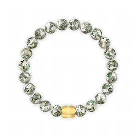 Rawness/契健 破碎美金手链 破碎美金手串男女同款树脂水晶手链镶嵌金箔串珠