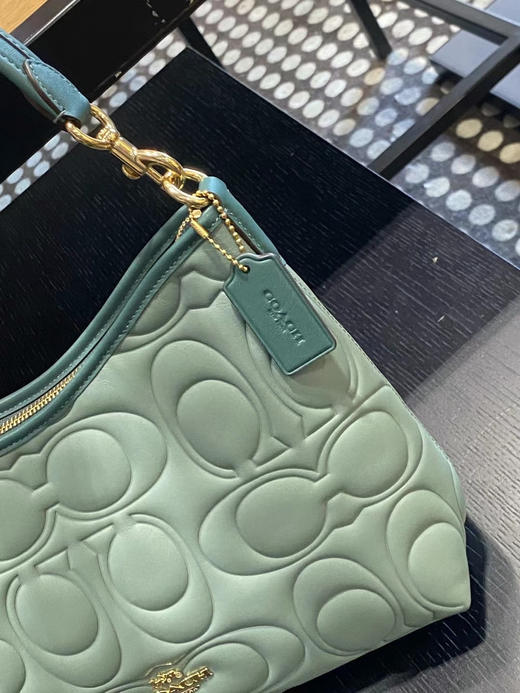 🇺🇸¥1999美国直邮Coach最新款全皮浮雕logo Laurel单肩包，流浪包，薄荷色 商品图1